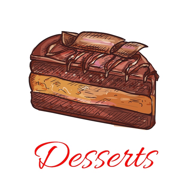 Vector chocolate cupcake sketch icon patisserie emblem