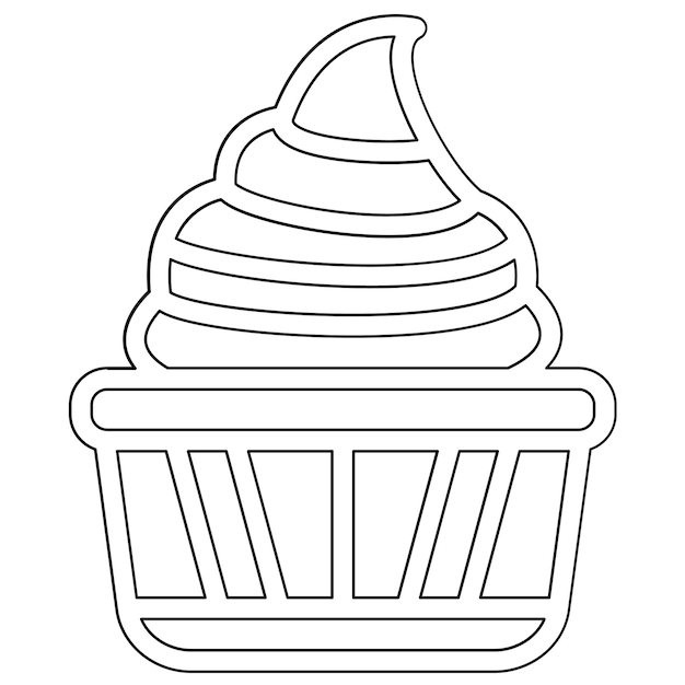 Chocolate Cupcake vector icon illustration of Sweets and Candies iconset