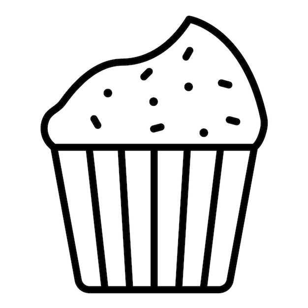 Chocolate Cupcake Vector Illustratie Stijl