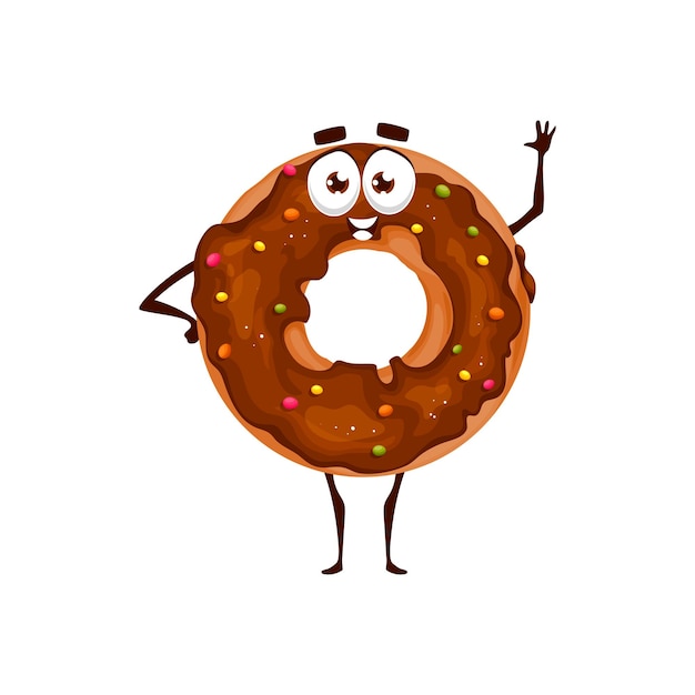 Chocolate donut dessert cartoon funny character
