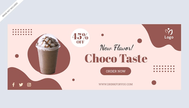 chocolate drink banner store print promotional business design template