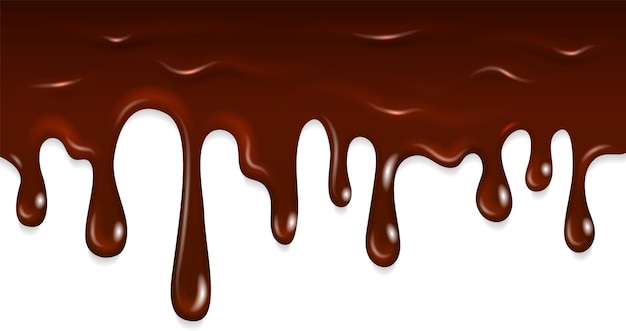 Chocolate dripping horyzontal border sweet liquid stain