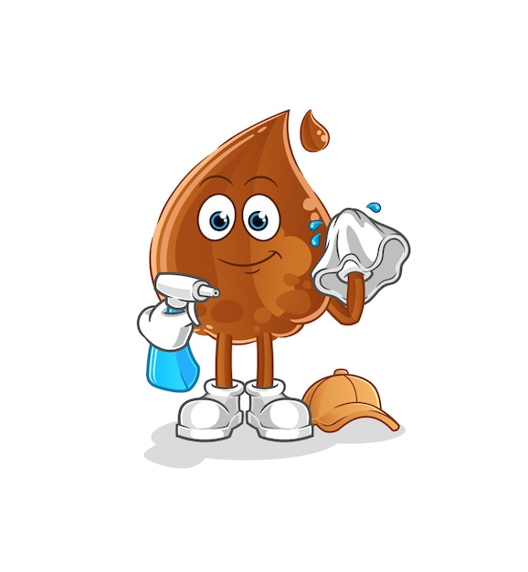 chocolate drop cleaner vector. cartoon character