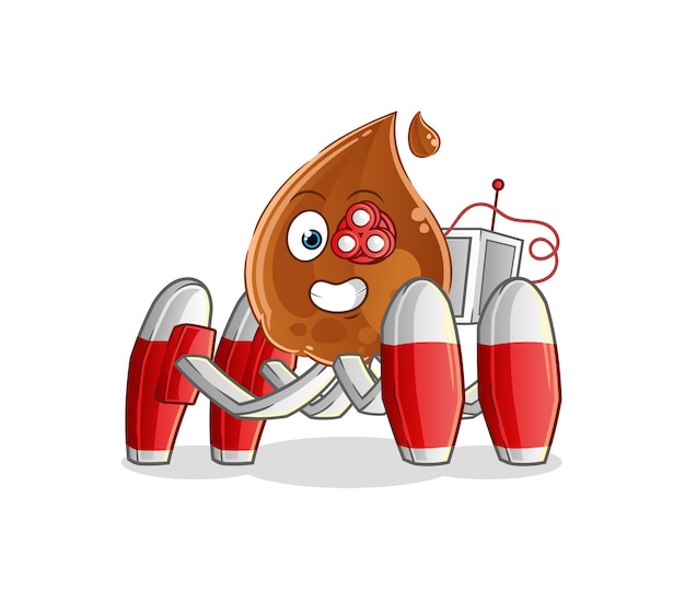 Chocolate drop future robot vector. cartoon character