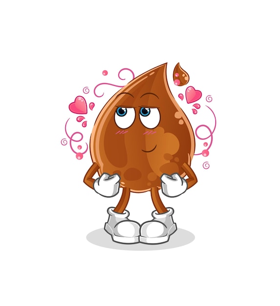 Chocolate drop shy vector. cartoon character