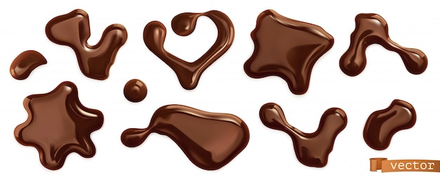 Vector chocolate drops, realistic vectors set