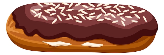 Chocolate eclair French pastry Cartoon sweet dessert