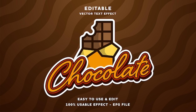 Logotipo modificabile al cioccolato dallo stile moderno e semplice, utilizzabile per il logo o il titolo della campagna