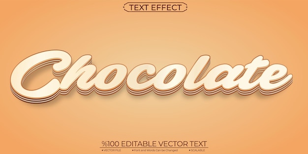 Effetto testo modificabile e scalabile al cioccolato