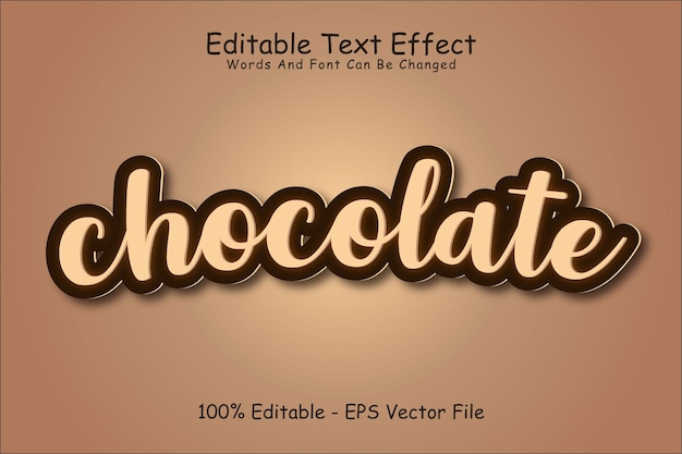 Chocolate Editable Text Effect 3 Dimension Emboss Modern Style