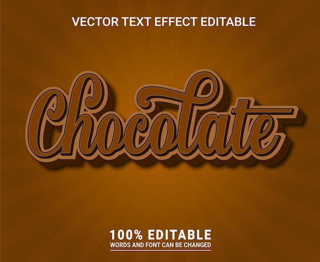 Chocolate editable text effect eps vector