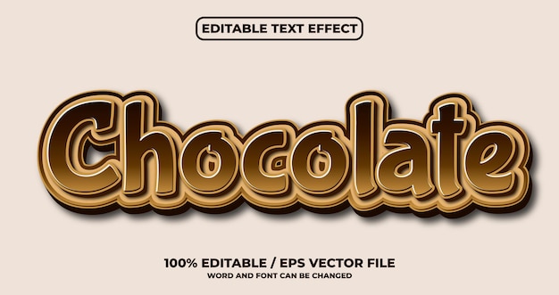 Chocolate editable text effect