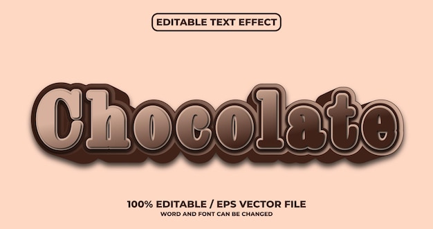 Chocolate editable text effect