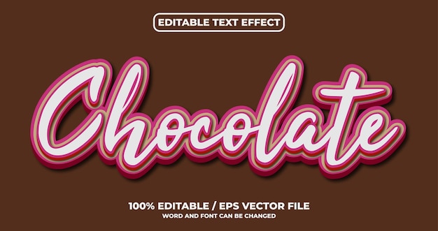 Chocolate editable text effect