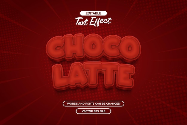 Эффект редактируемого векторного текста шоколада
