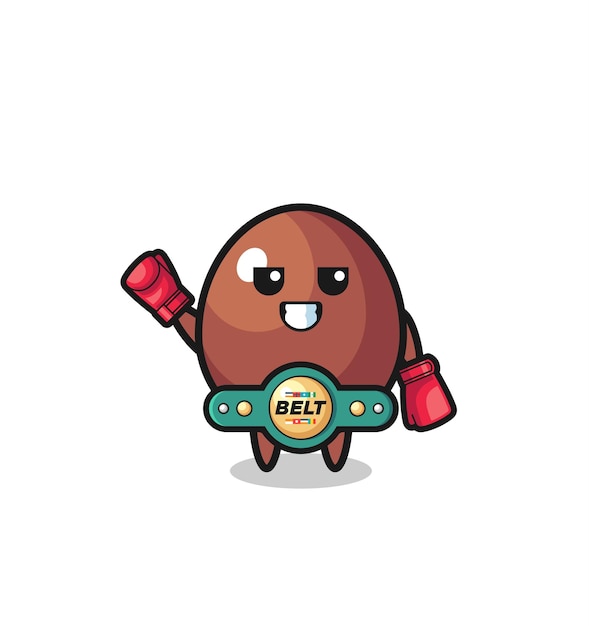 Chocolate egg boxer mascot character