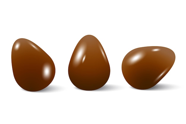 Vector chocolate eggs. sweet food. vector illustration.