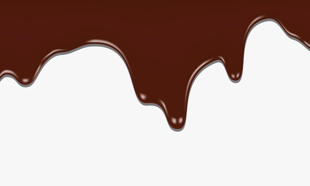 Vector chocolate flowing down dripping melted chocolate background