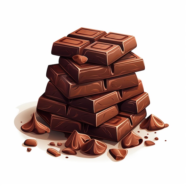 chocolate food cocoa vector sweet isolated dessert dark brown cacao milk background illu