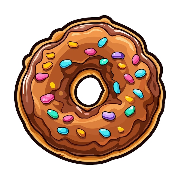 Chocolate frosted donut sticker