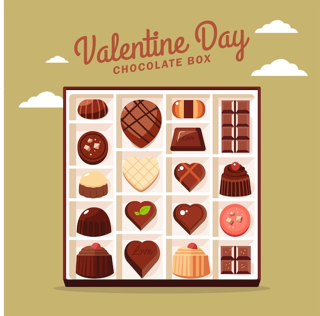 Vector chocolate gift valentine day