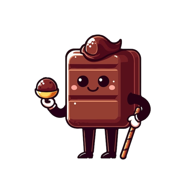 Vector chocolate guy melted ai generated image