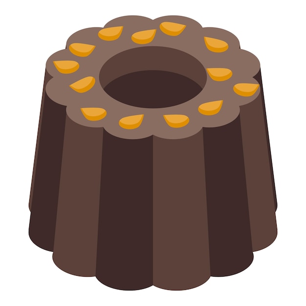 Vettore vettore isometrico dell'icona halva al cioccolato cibo dolce halwa chalva