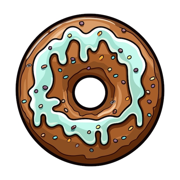 Chocolate hazelnut donut sticker