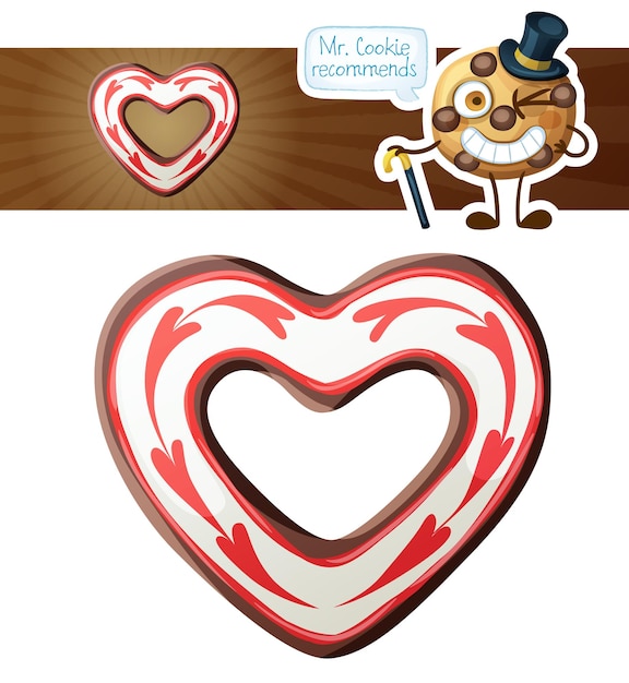 Chocolate heart cookie illustration