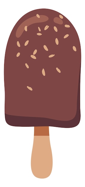 Chocolate ice cream bar icon frozen dessert