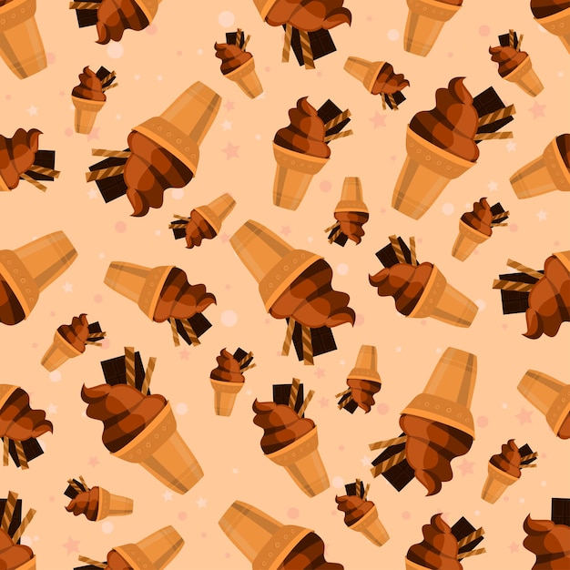 Chocolate ice cream design wallpaper