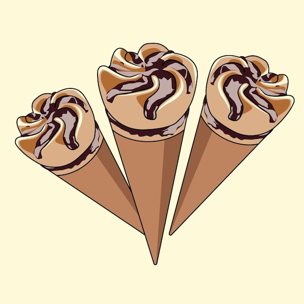 벡터 초콜릿 아이스크림 일러스트 벡터 디자인