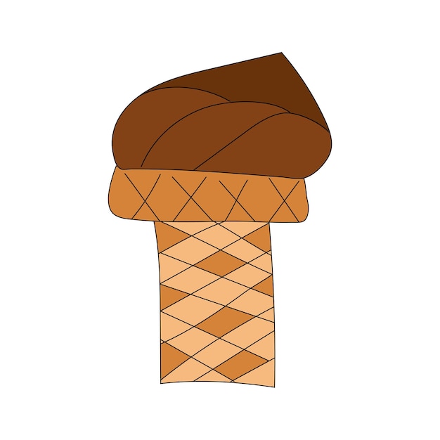 ワッフル カップのチョコレート アイス クリーム