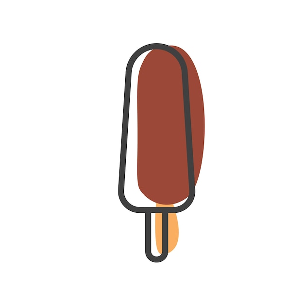 Chocolate ice cream linear icon Vector illustration isolated
