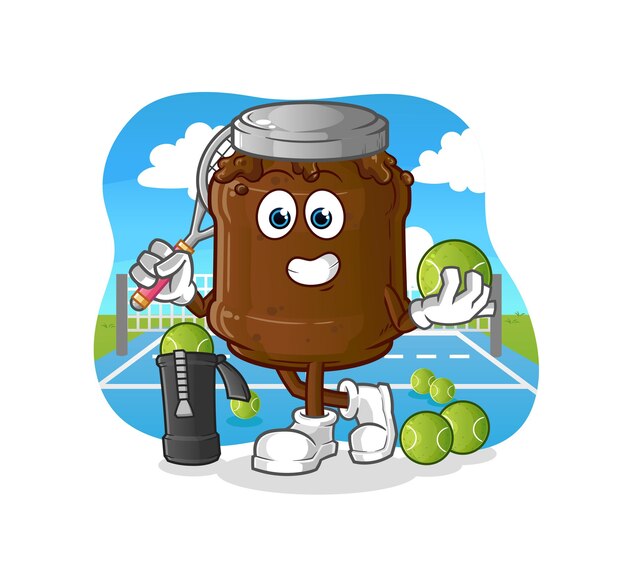 The chocolate jam plays tennis . character