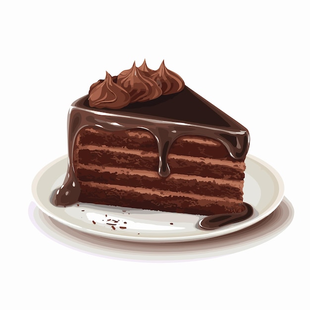 Vettore illustrazione vettoriale di torta di lava al cioccolato isolata su sfondo bianco