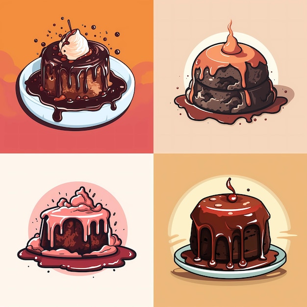 Vector chocolate lava cake