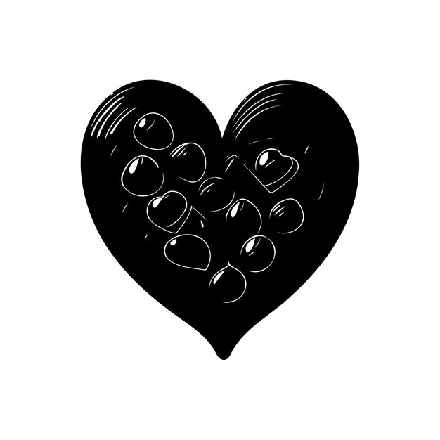 Chocolate love icon hand draw black colour chocolate day logo vector element and symbol