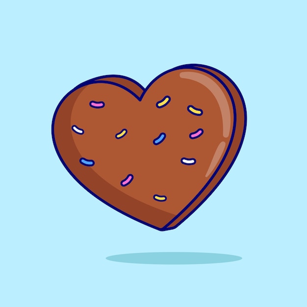 Chocolate love for valentine vector, illustration, icon flat