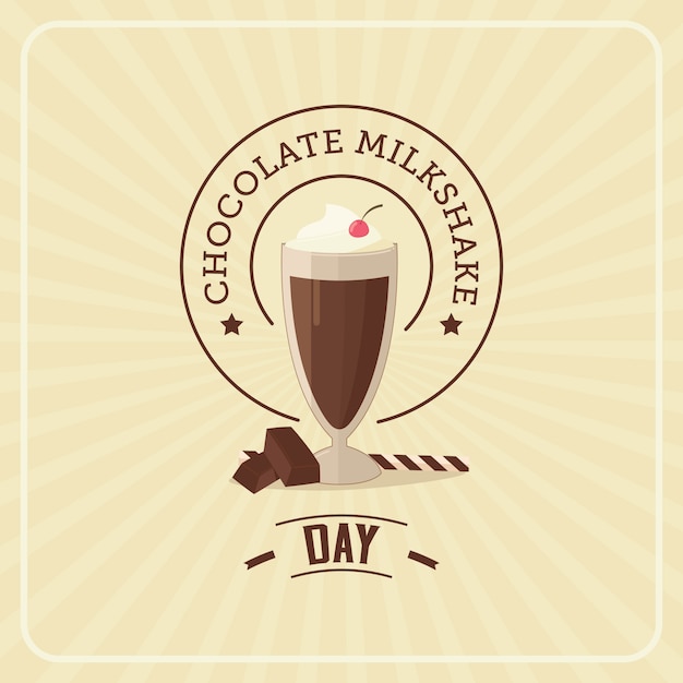 Vector chocolate milk shake day