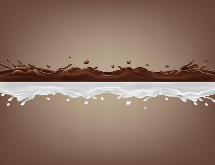 Vector chocolate and milk splashes vector design eps