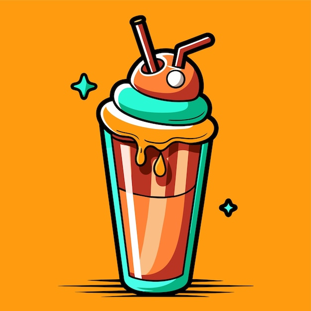 Vector chocolate milkshake or ice cream