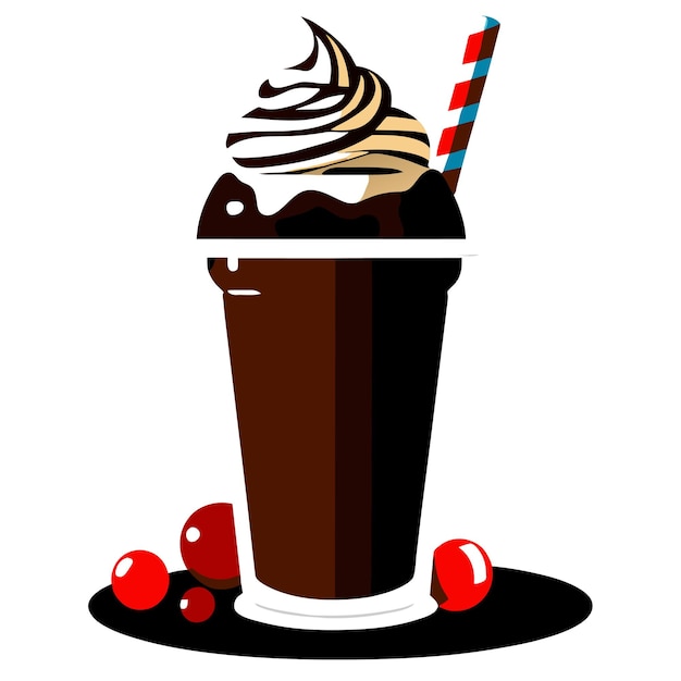 Vector chocolate milkshake vector illustration