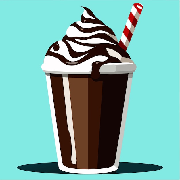 Chocolate milkshake vector illustration