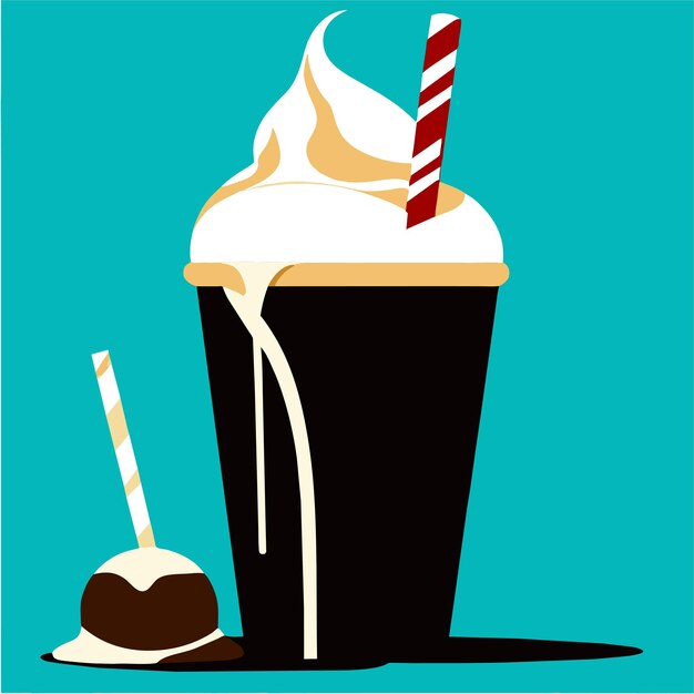 Vector chocolate milkshake vector illustration