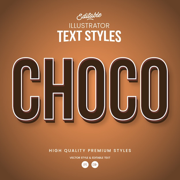 Chocolate modern abstract text effect editable graphic style