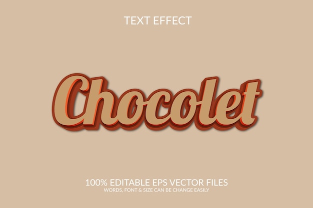 현대적인 초콜릿 편집 가능한 텍스트 효과 3d 편집 가능한  ⁇ 터 eps 텍스트 스타일 효과