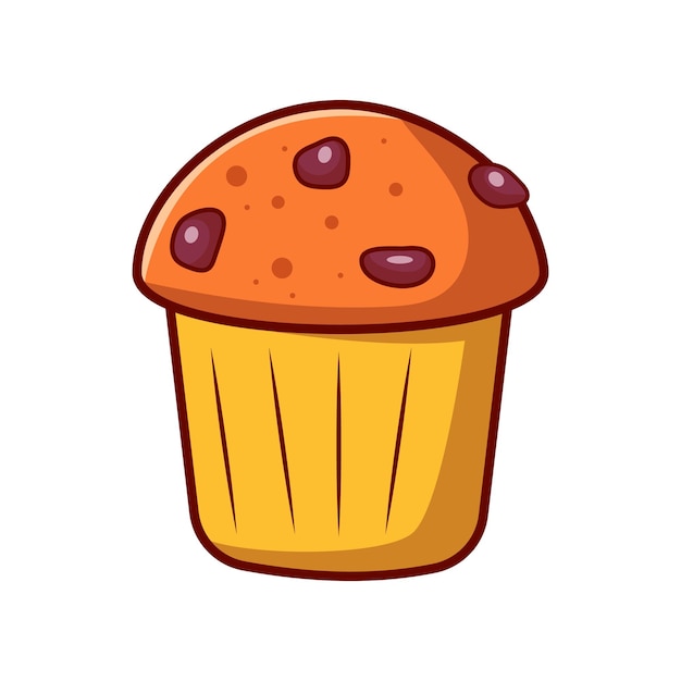 Vector chocolate muffin cake vector illustration