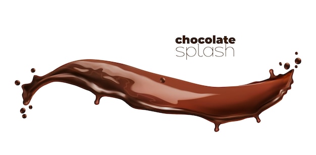 Вектор Всплеск волны шоколада или какао-молока с капельками