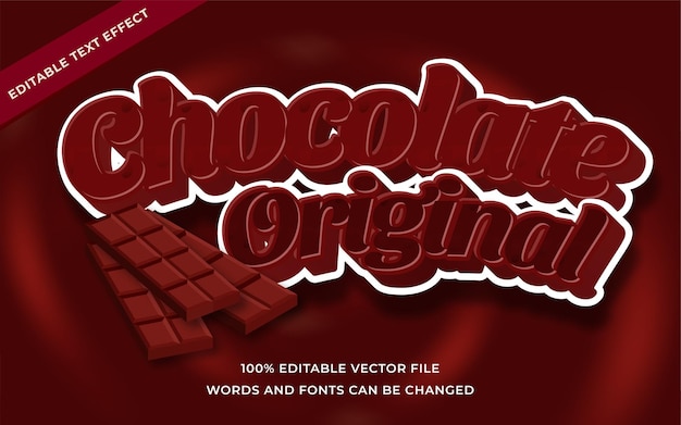 Vettore cioccolato effetto testo originale modificabile per illustrator